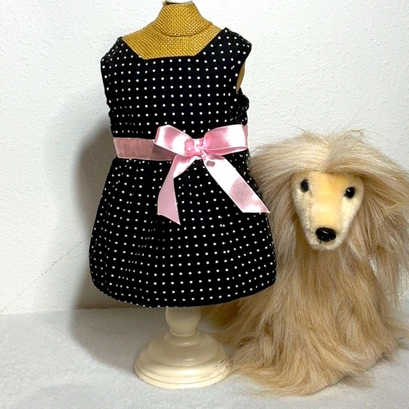 Companion Road Other - Black Polka Dot Dress with Pink Bow
